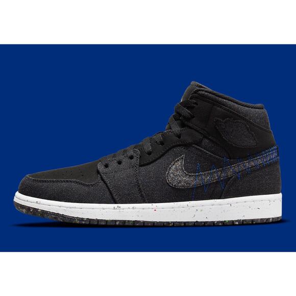 Nike Air Jordan 1 Mid SE GS Crater Black Racer Blue White DM4334 001 - SIZE 5Y